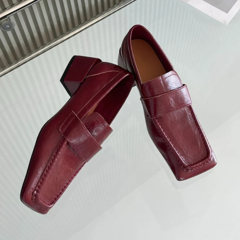 Leatherwork Designs - Scarpe da donna con punta quadrata
