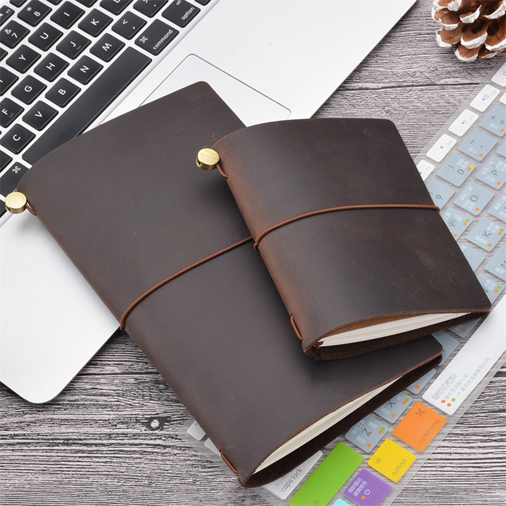 Leather Work Notebook - Notebook da viaggio in vera pelle