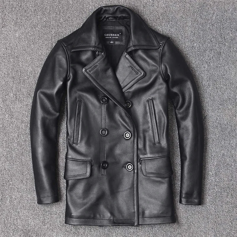 Leather Work Jacket - Giacca in vera pelle Giacca da