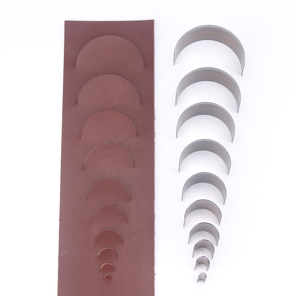 Leatherwork Embossing - Set da 10 punzoni a semicerchio