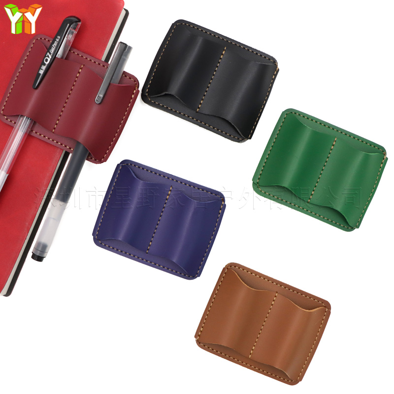 Leather Work Notebook - Portapenne portatile in pelle PU, clip