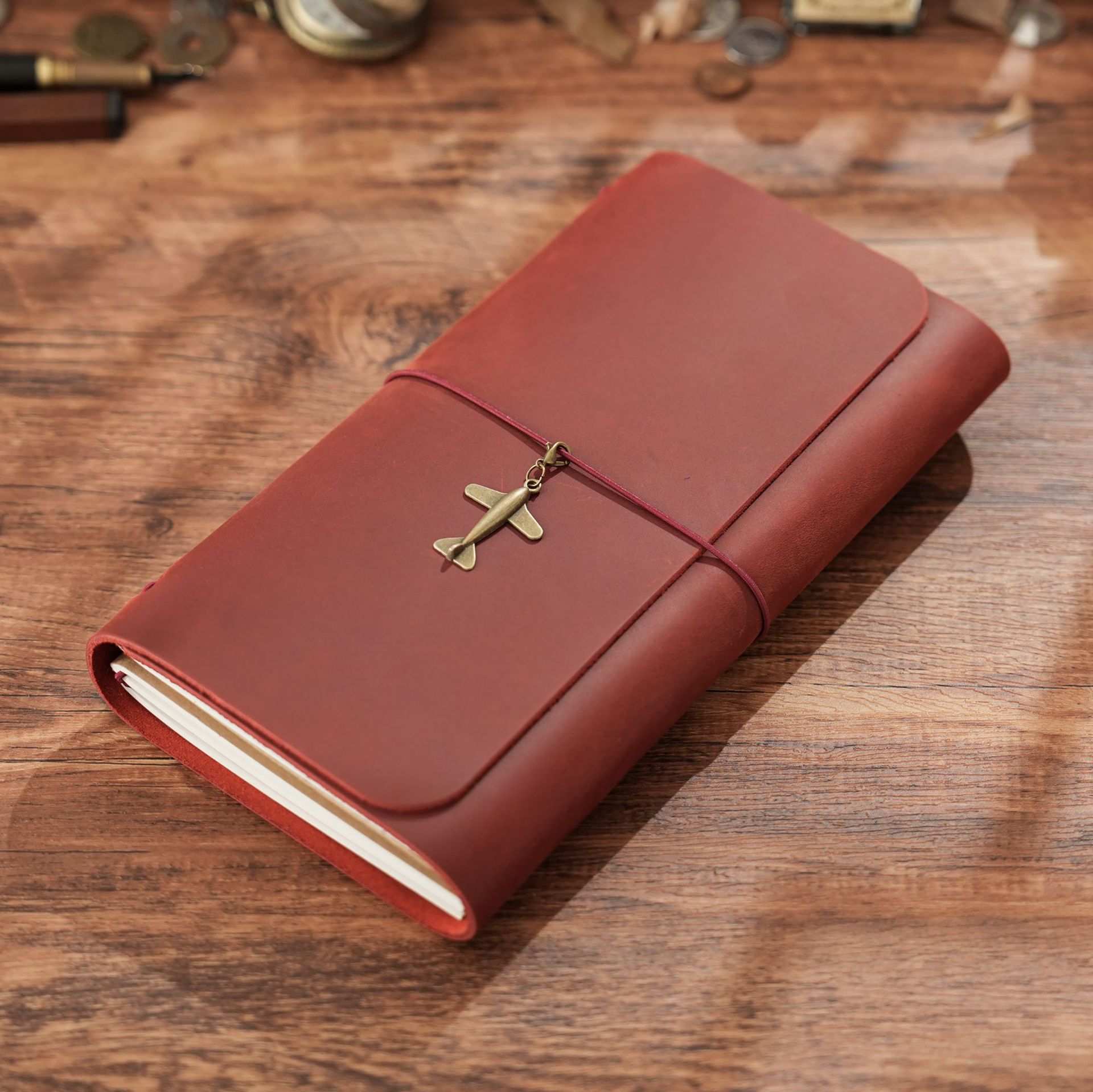 Leather Work Notebook - Nuovo Arrivo: Taccuino da Viaggio Pieghevole