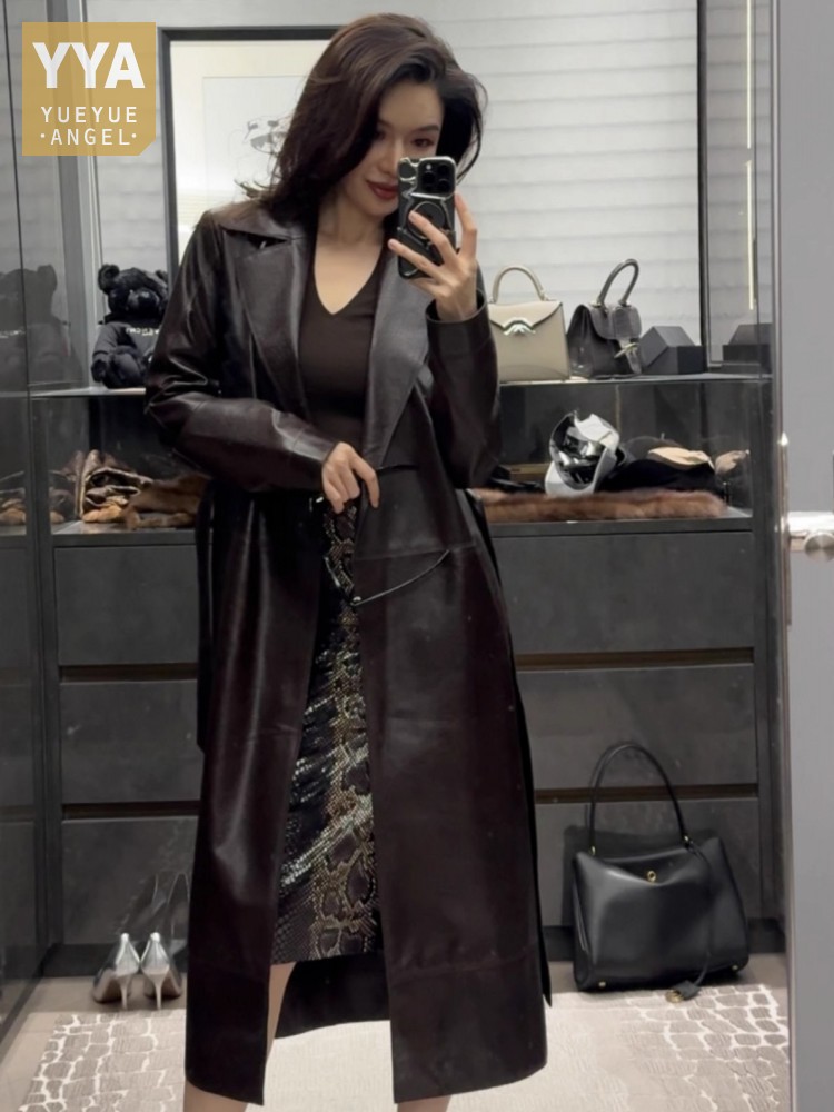Leather Works Belt - Trench da donna lungo da lavoro