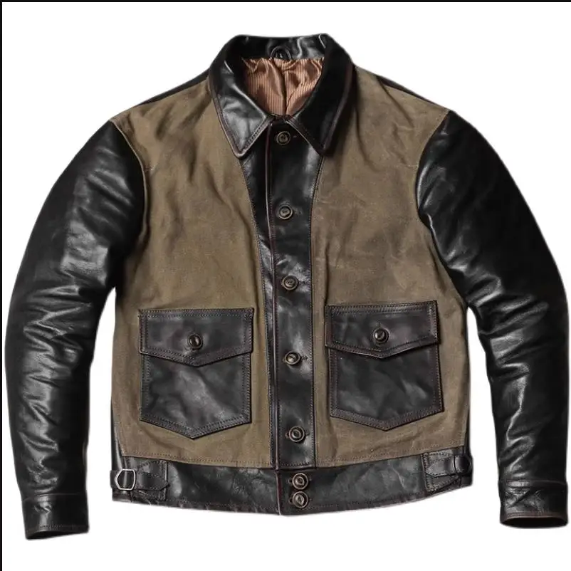 Leather Work Jacket - CC Shop Best.Plus size giacca in