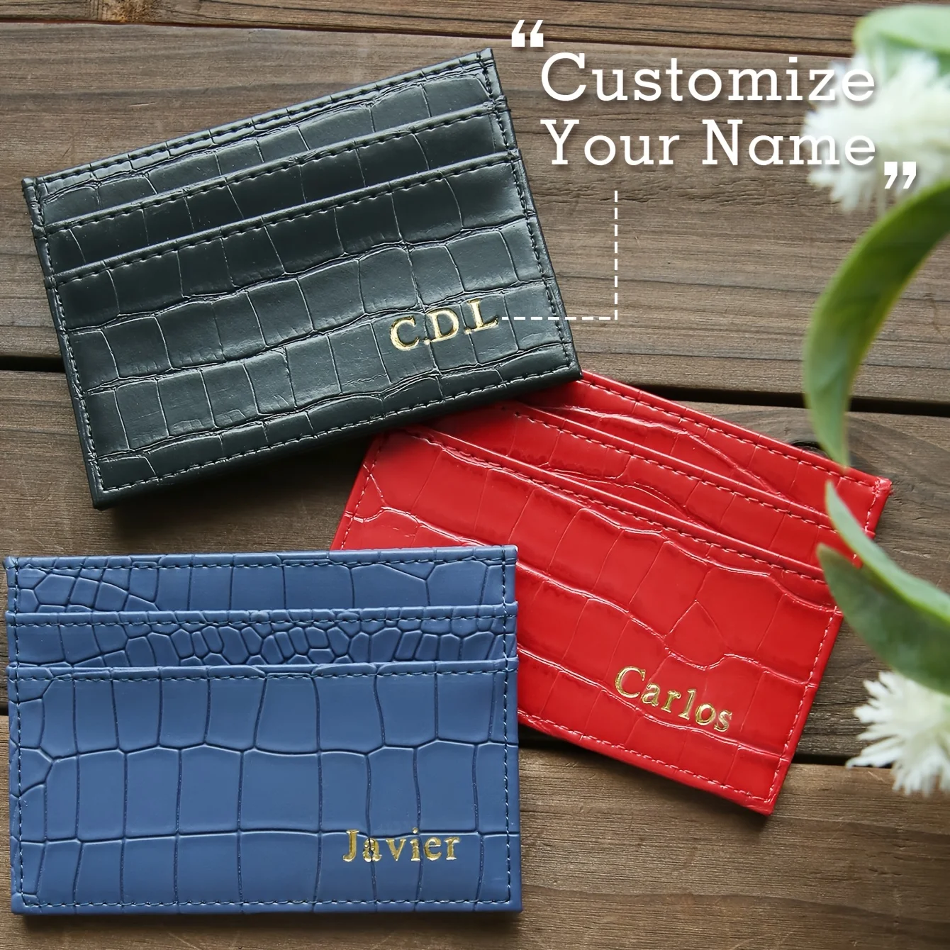 Leatherwork Embossing - 1 Pezzo Porta Carte Personalizzato in