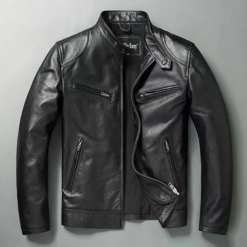 Leather Work Jacket - Giacca in vera pelle da uomo