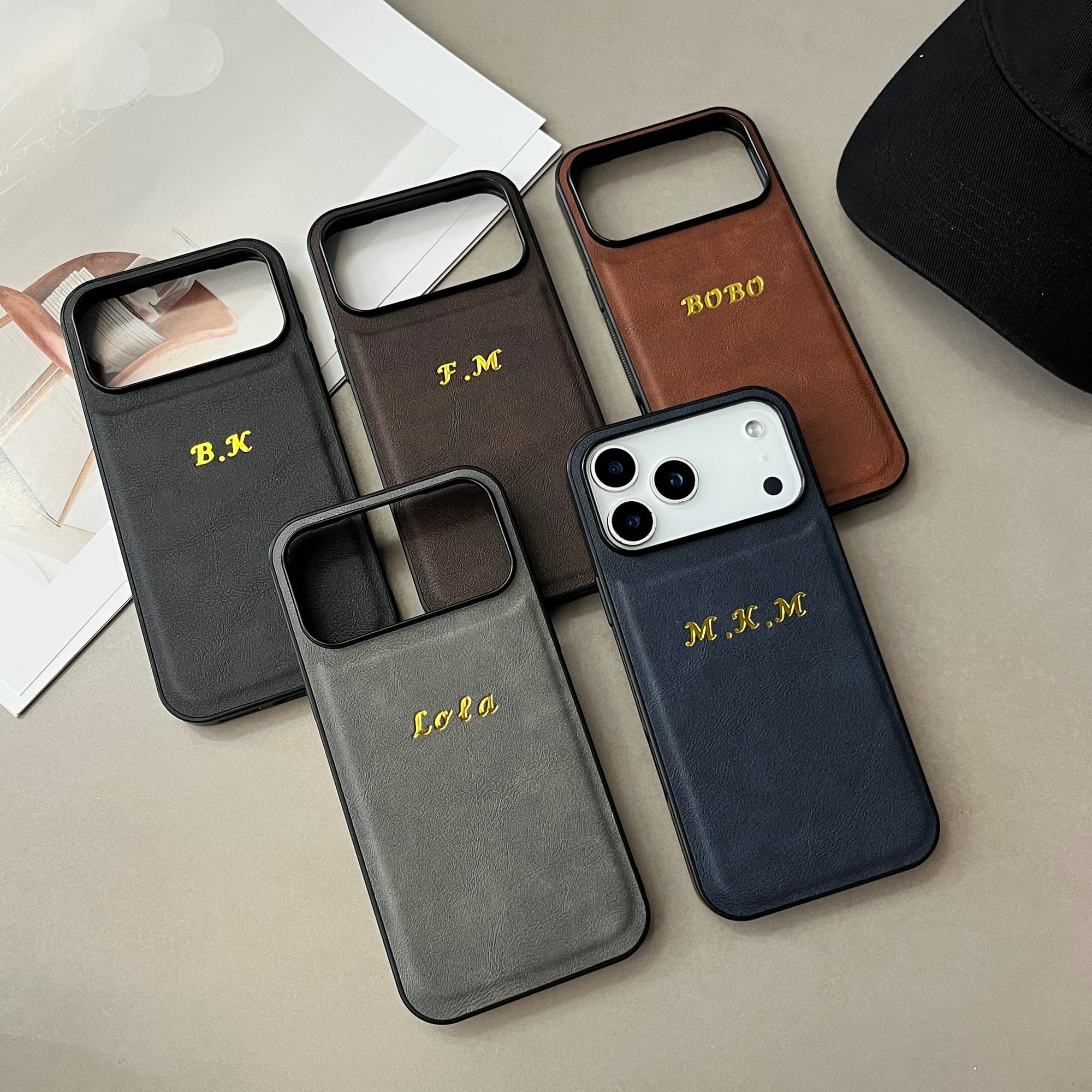 Leatherwork Embossing - Custodia per telefono con stampa a