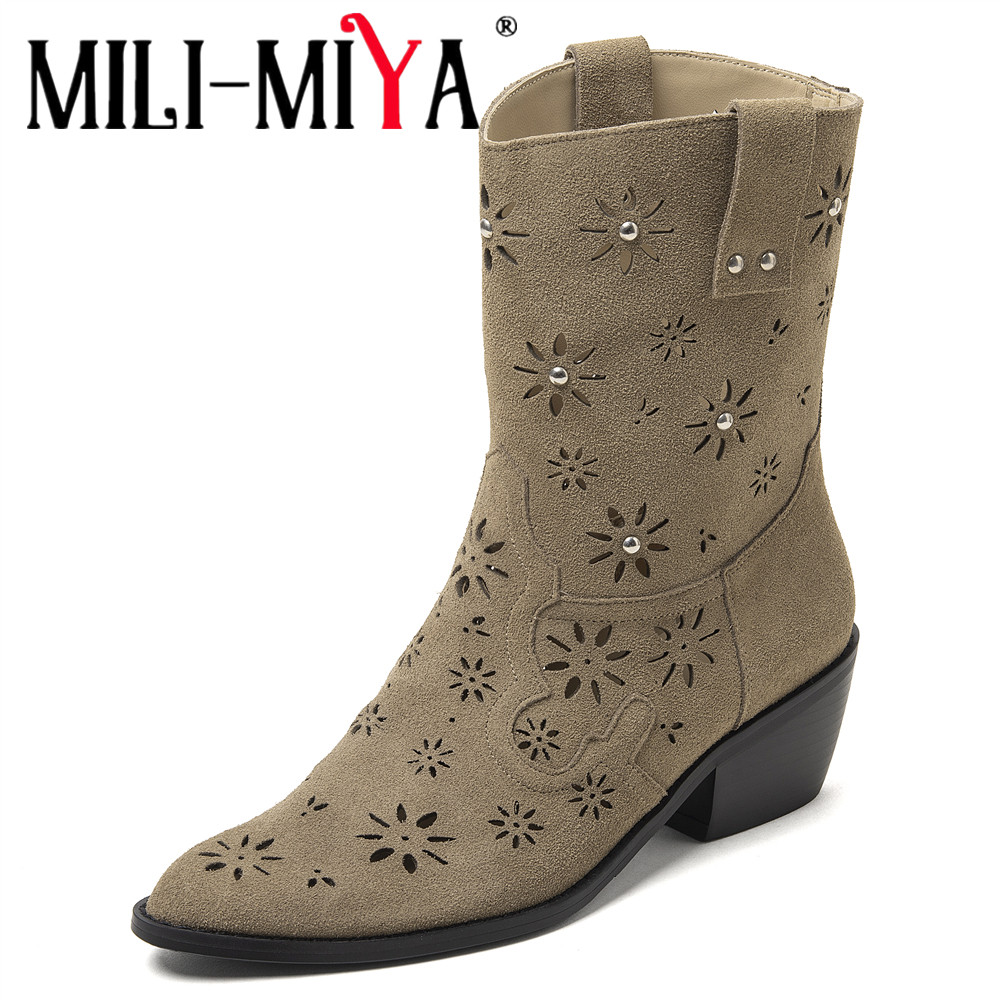 Leather Work Outfit - MILI-MIYA 2026 Stivaletti da Cowboy da