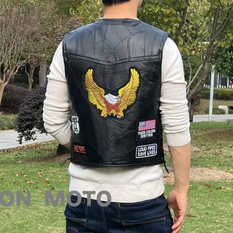 NUOVO Gilet da Moto per Uomo,  - Leather Work Jacket recensione e prezzo
