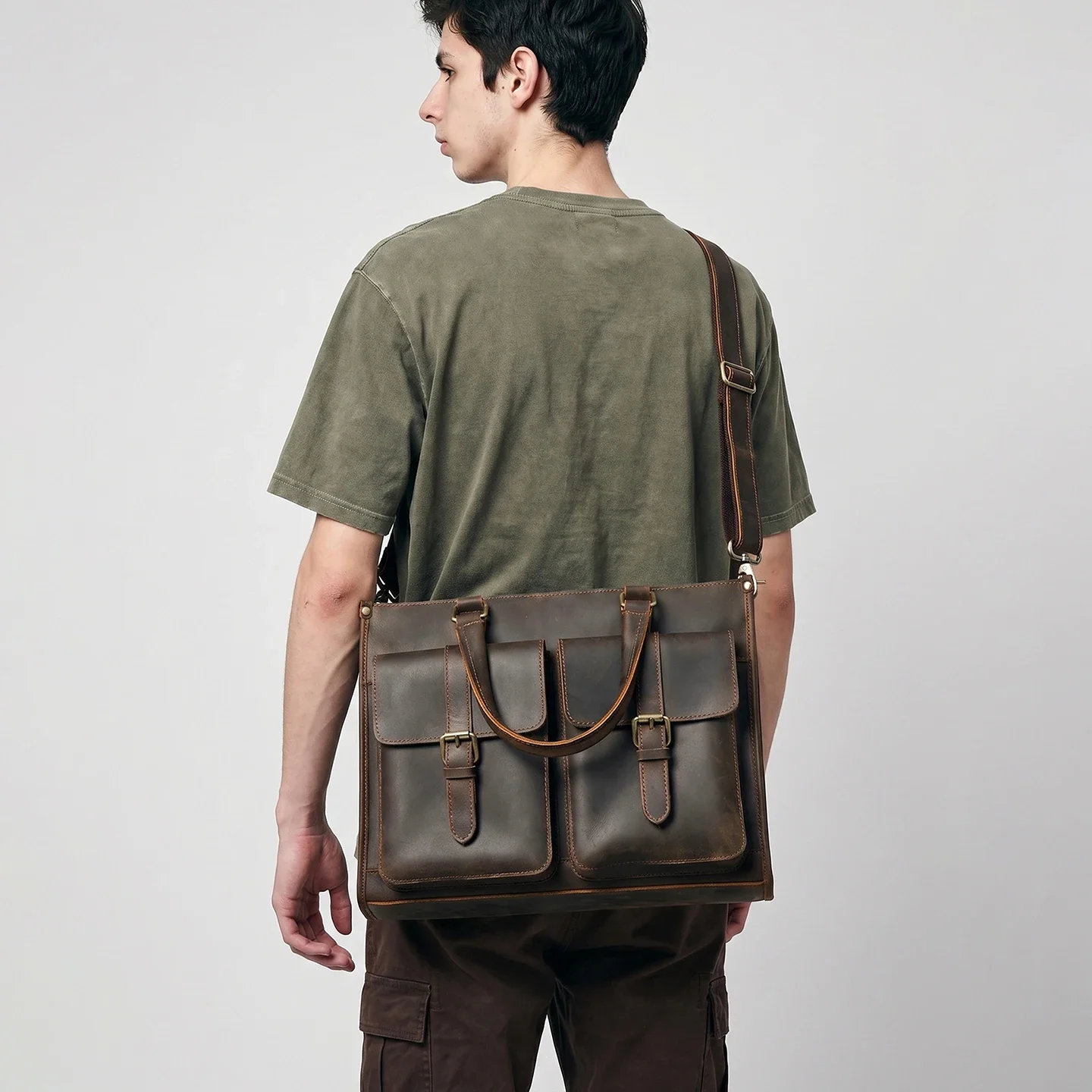 Borsa a Tracolla Vintage in Ve - Leather Work Laptop Bag recensione e prezzo