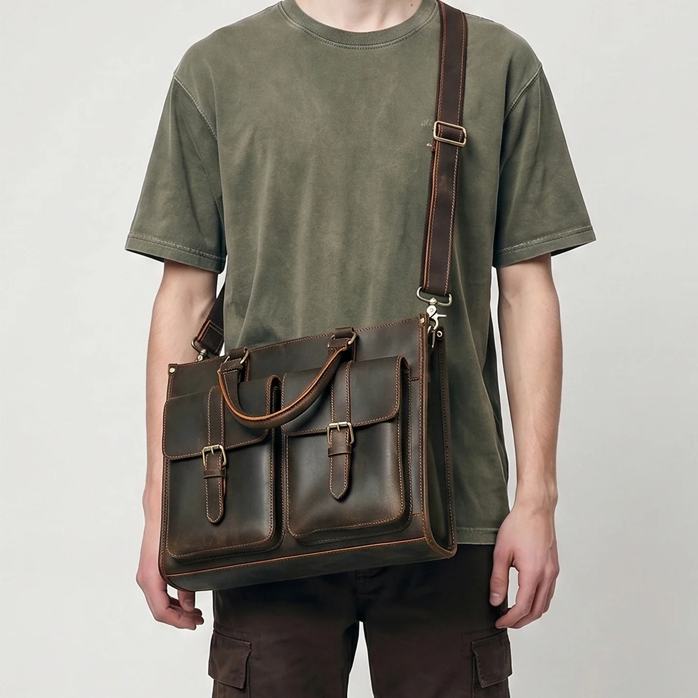 Borsa a Tracolla Vintage in Ve - Leather Work Laptop Bag recensione e prezzo