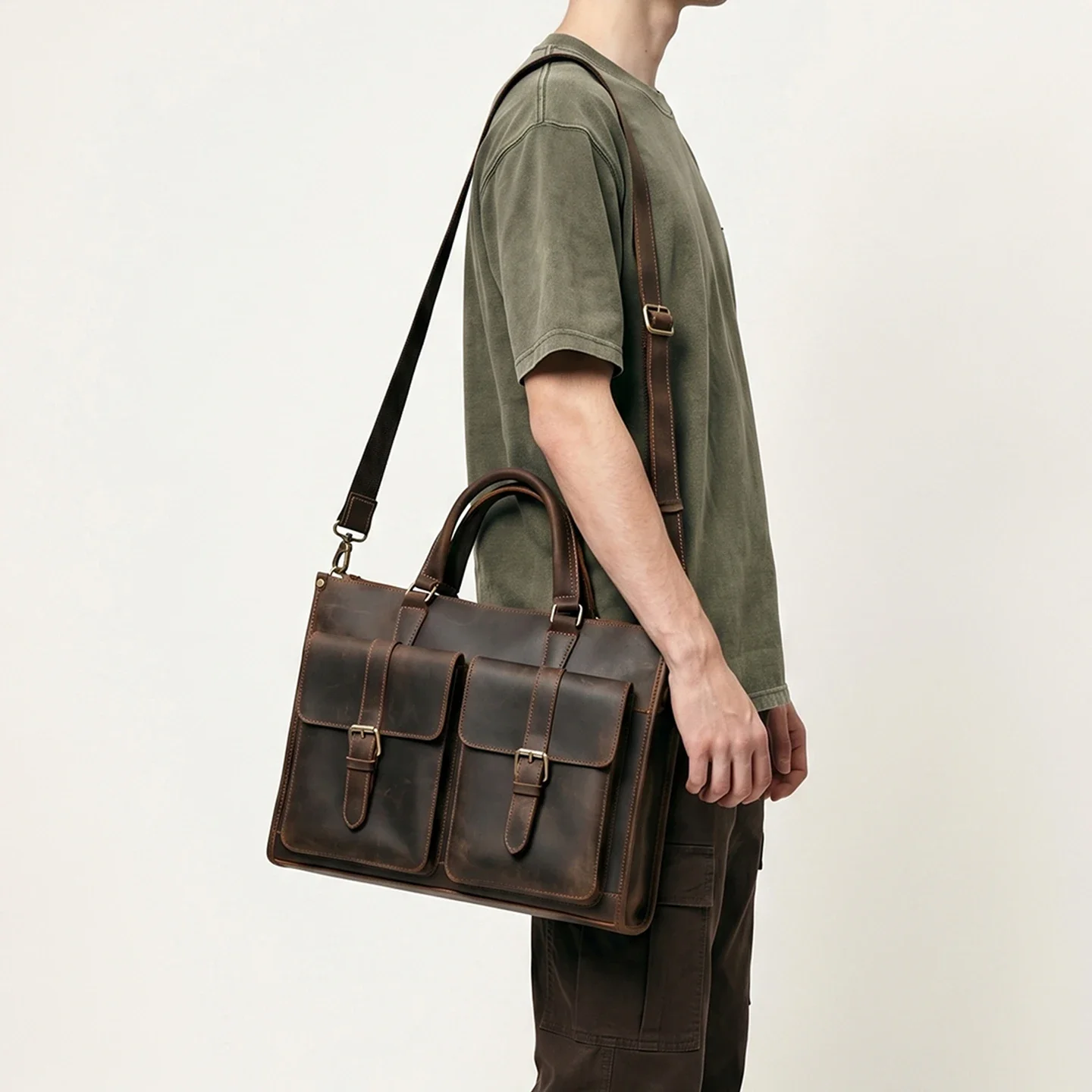 Borsa a Tracolla Vintage in Ve - Leather Work Laptop Bag recensione e prezzo