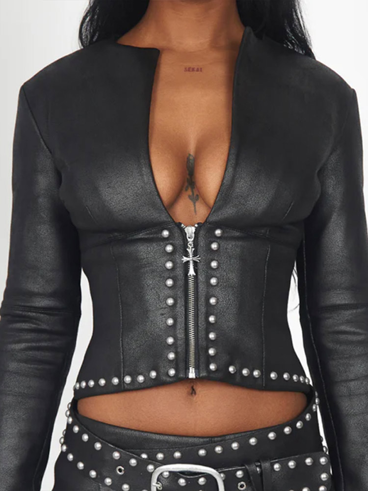 Completo da Donna in Pelle PU  - Leather Work Jacket recensione e prezzo