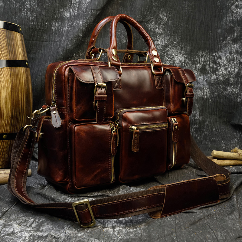 Cartella da uomo in vera pelle - Leather Work Laptop Bag recensione e prezzo