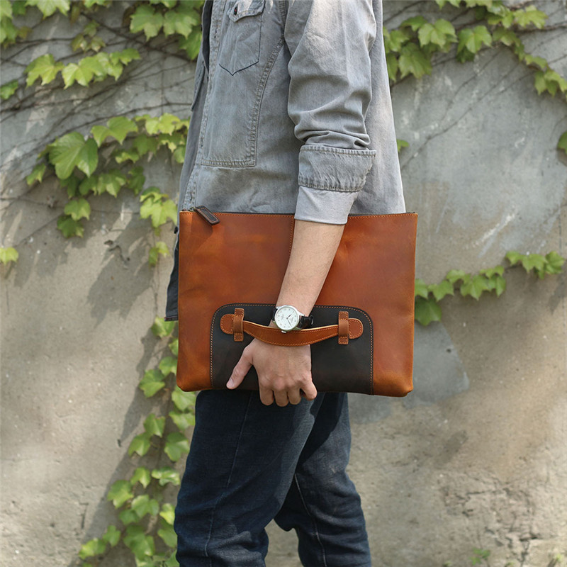 Pochette da uomo vintage di gr - Leather Work Laptop Bag recensione e prezzo