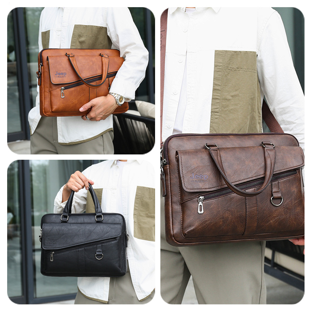JEEP BULUO Valigetta da uomo i - Leather Work Laptop Bag recensione e prezzo