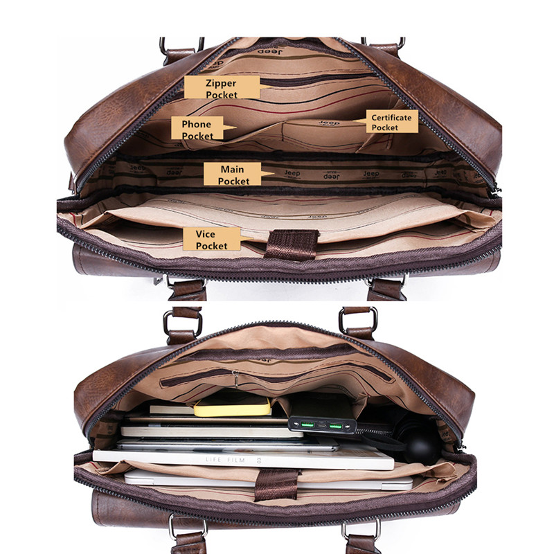 JEEP BULUO Valigetta da uomo i - Leather Work Laptop Bag recensione e prezzo