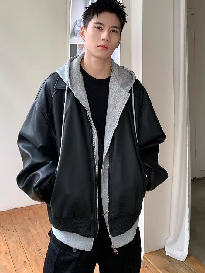 Giacca da Uomo in Pelle PU con - Leather Work Jacket recensione e prezzo